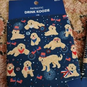 Patriotic dogs, America drink koozies